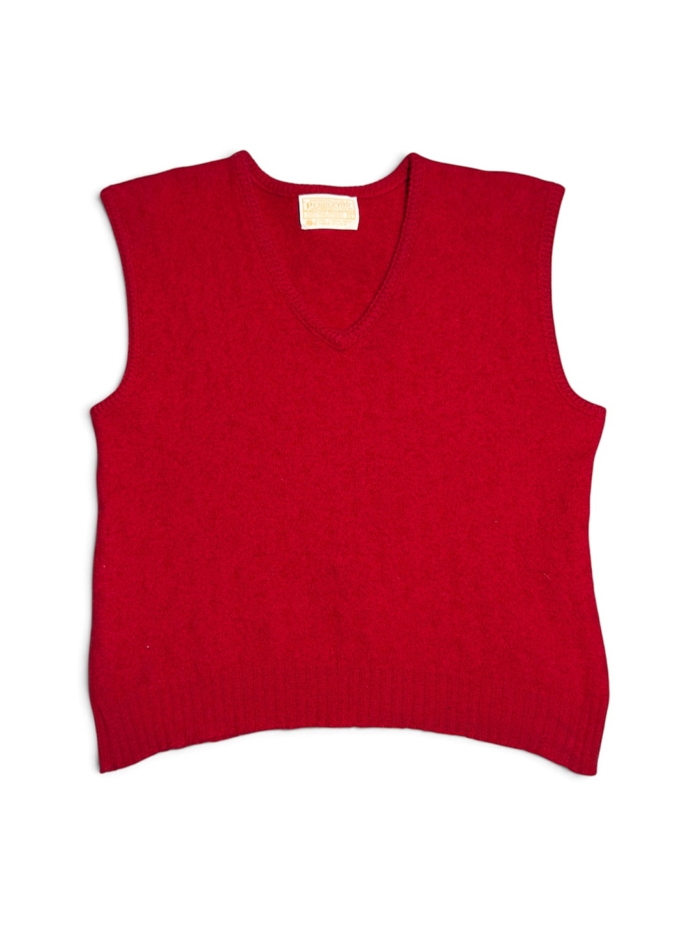 Vintage Pendleton Red Virgin Wool Sleeveless Sweater Vest L Made in USA